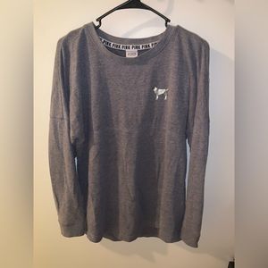 Victorias Secret Pink gray sequin crew neck sweater